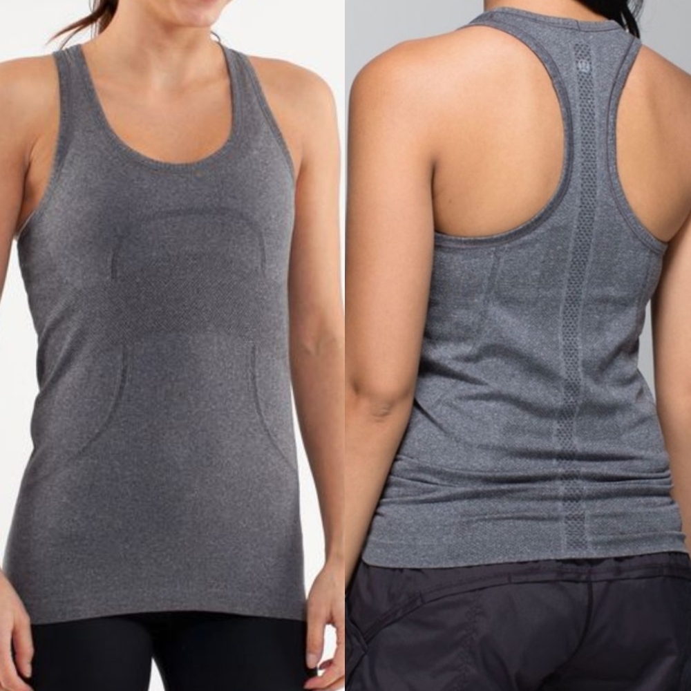 {6} Lululemon Swiftly Tech Racerback Tank Race Length Heathered Gray